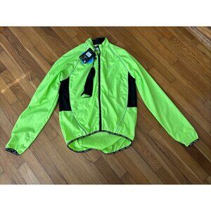 Nuckily Cycling Jacket Windbreaker Waterproof Men's Bicycle Size L Green